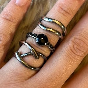 3/$15! NEW 3 Pack Adjustable Silver Rings